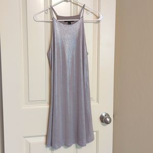 Glitter Silver Cocktail or Wedding Guest Midi Dress
